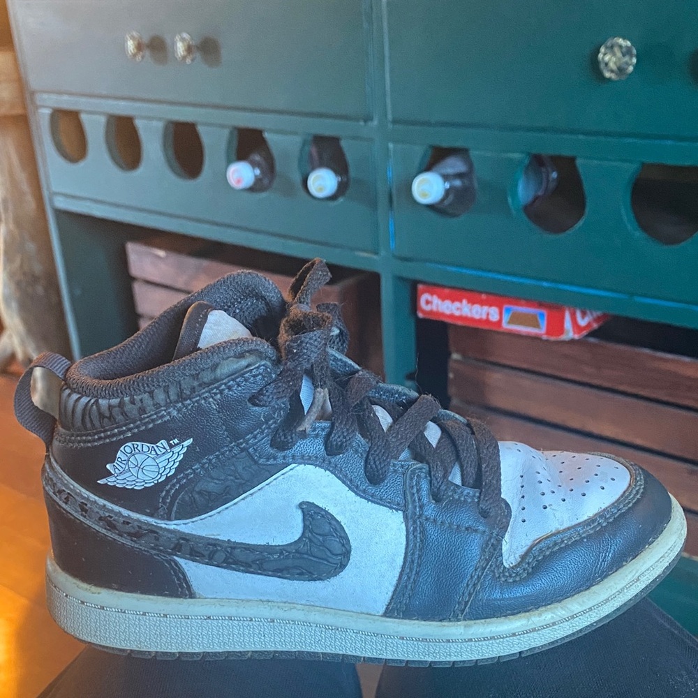 Black and White Air Jordan Sneaker